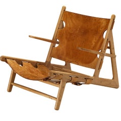 Børge Mogensen for Fredericia Hunting Chair in Oak and Leather