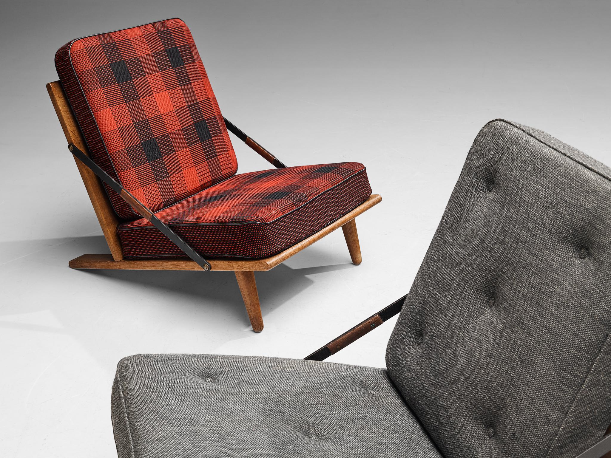 Børge Mogensen for Fredericia Hunting Chair in Oak and Woolen Upholstery For Sale 3