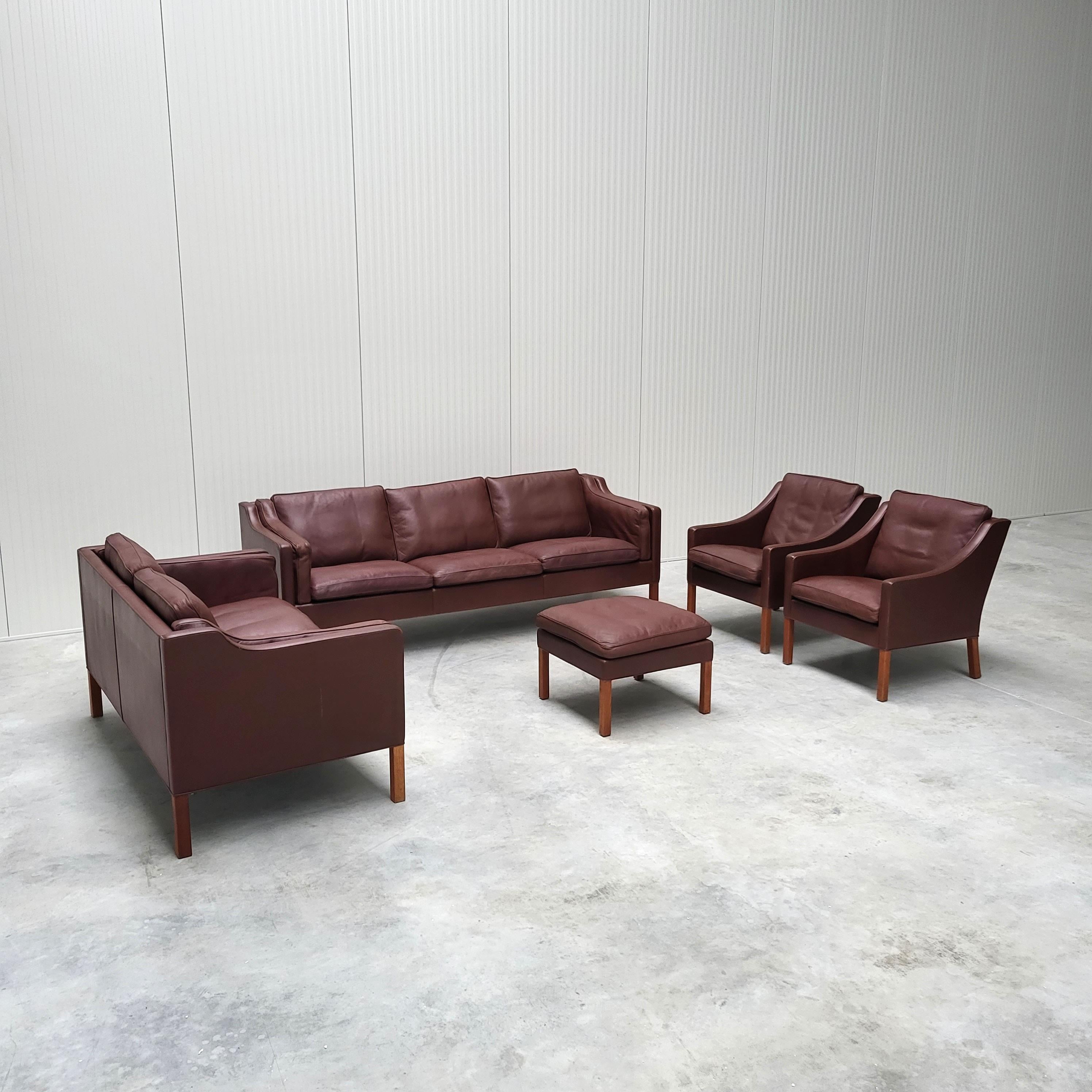 Danish Børge Mogensen for Fredericia Living Room Mod. 2213 & 2212 Sofa & 2x Club Chair
