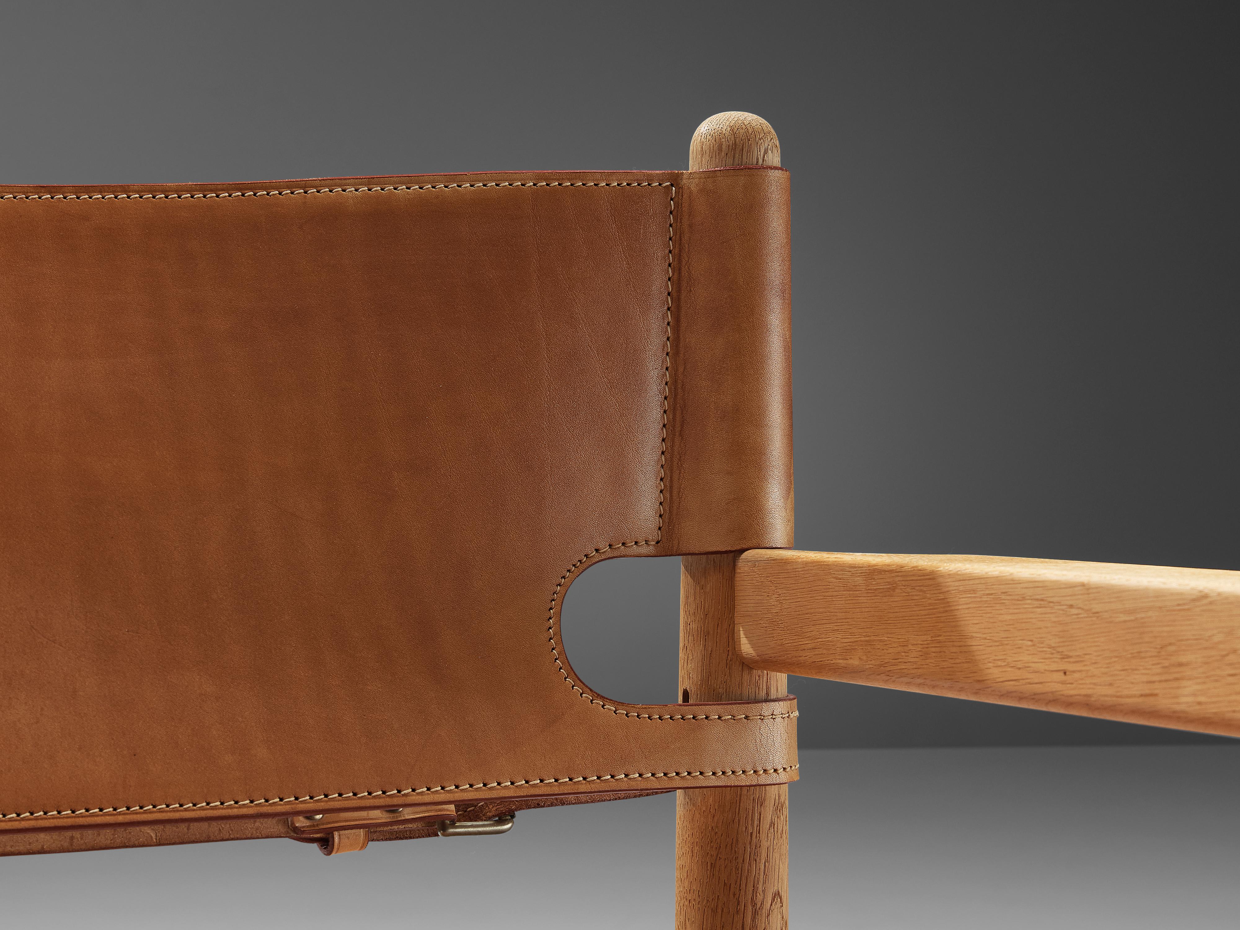 Børge Mogensen for Fredericia Pair of Armchairs in Oak and Cognac Leather 1