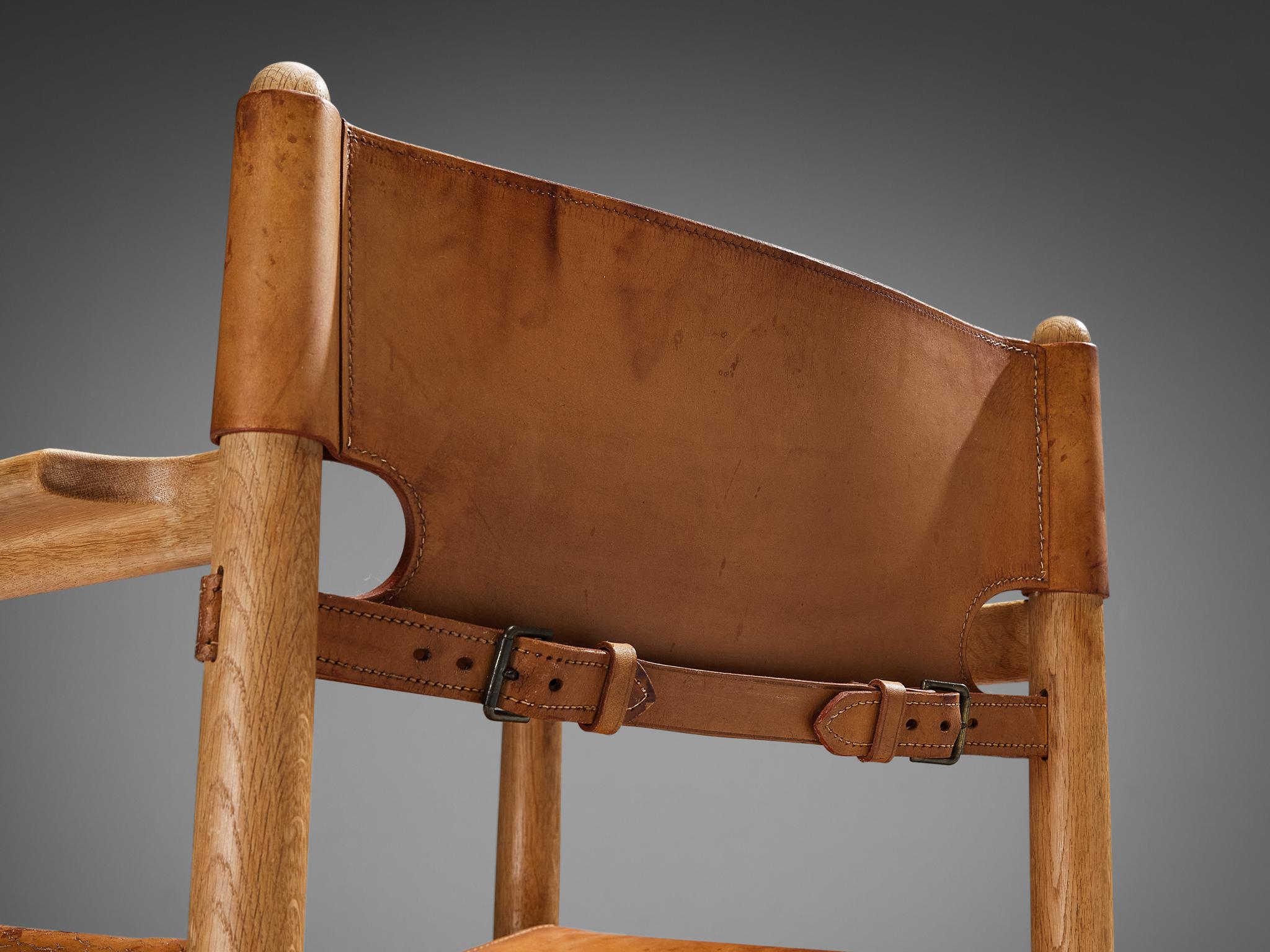 Milieu du XXe siècle Børge Mogensen pour Fredericia Paire de fauteuils en chêne et cuir en vente