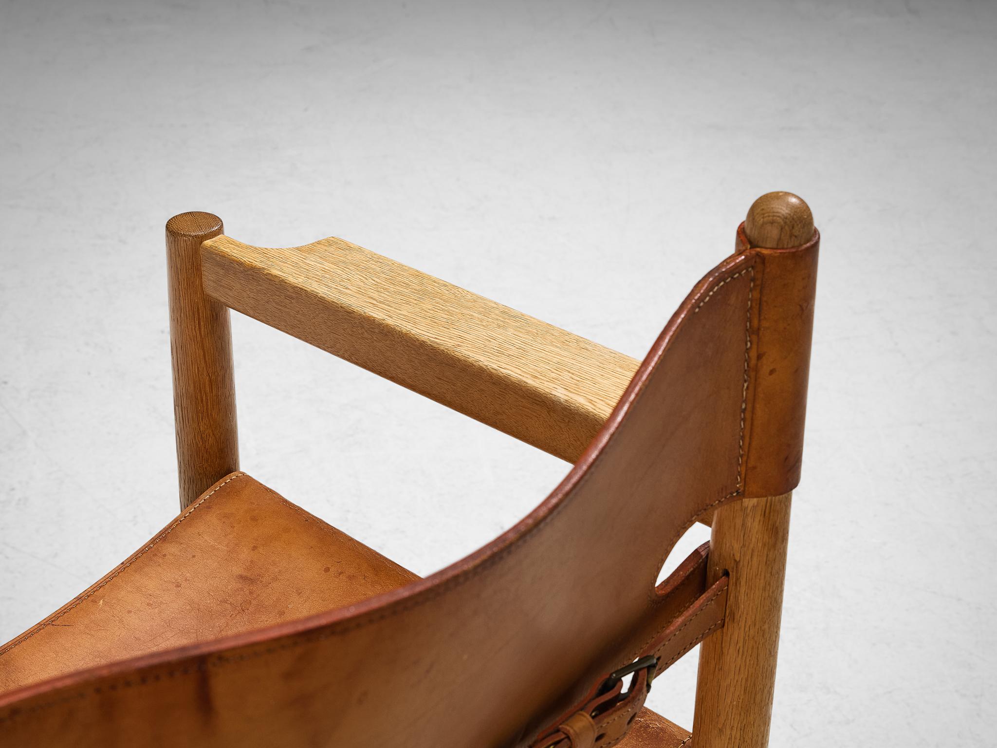 Børge Mogensen pour Fredericia Paire de fauteuils en chêne et cuir en vente 1
