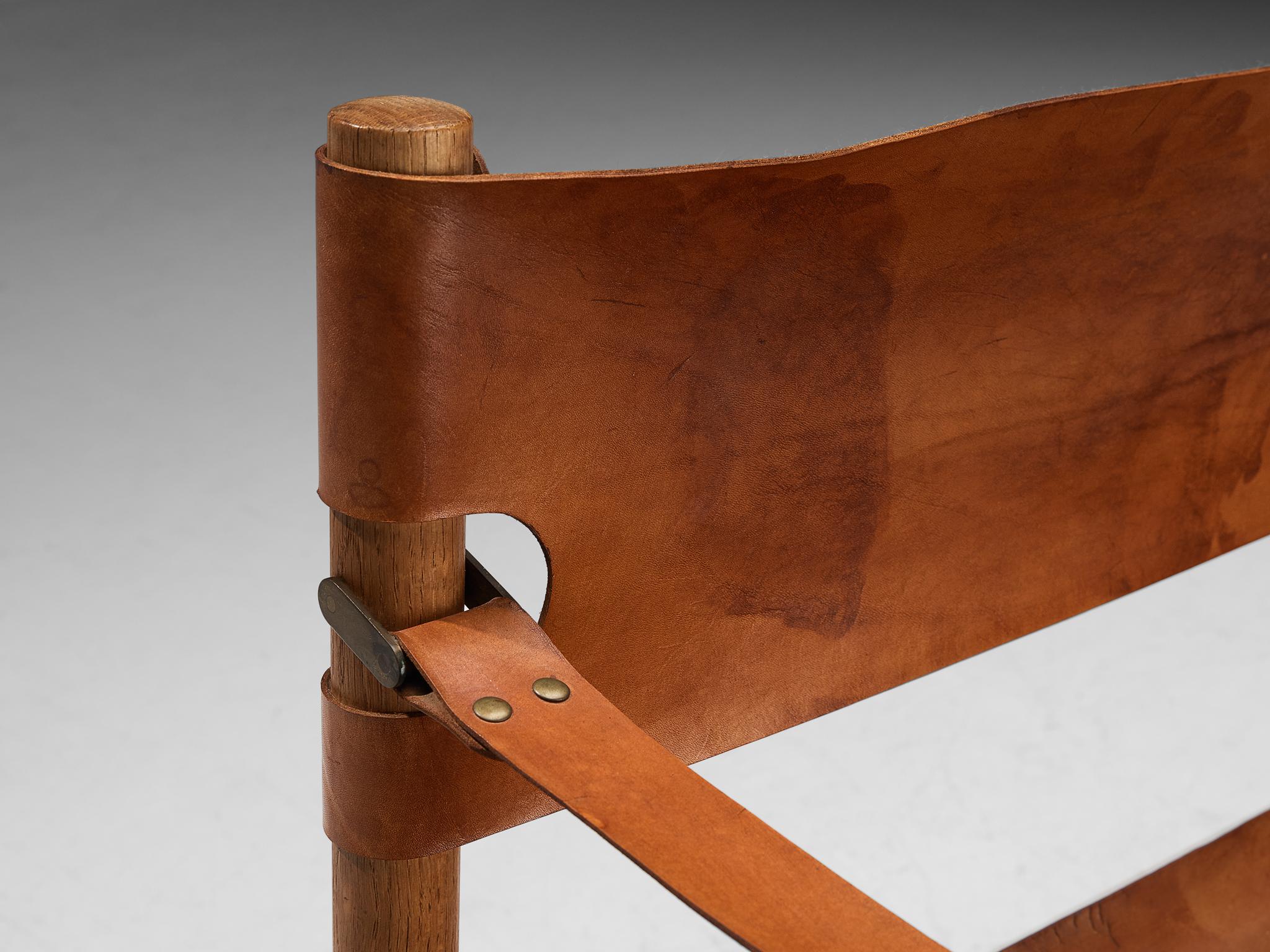 Scandinavian Modern Børge Mogensen for Fredericia ‘Safari’ Sofa in Saddle Leather and Oak