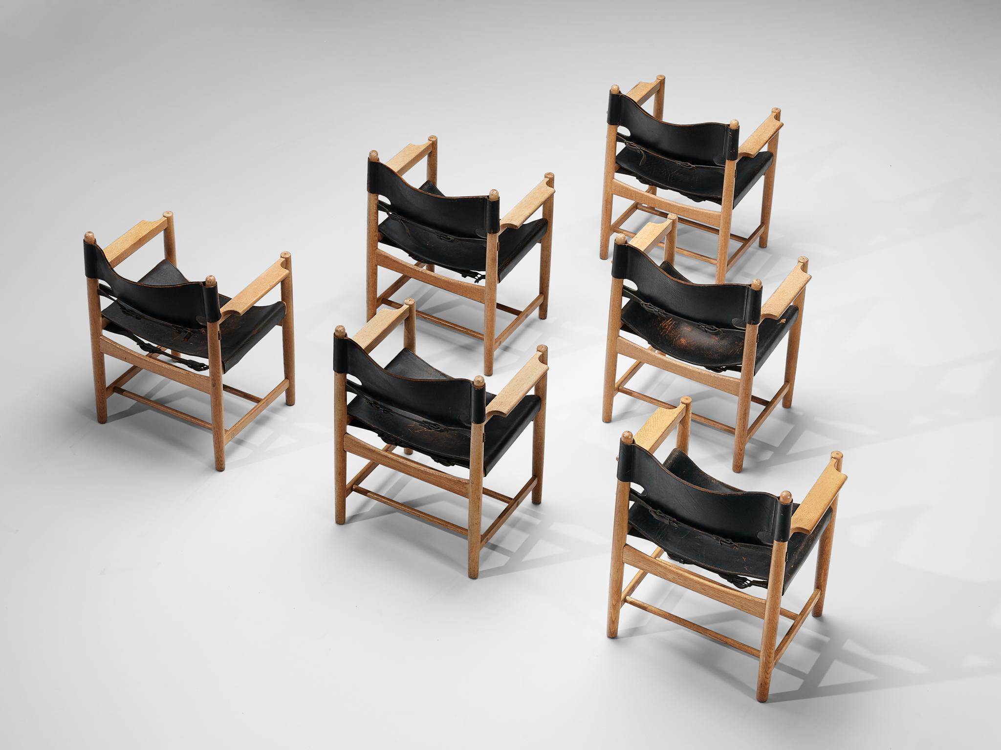 Danish Børge Mogensen for Fredericia Stolefabrik Set of 'Spanish' Dining Chairs in Oak 