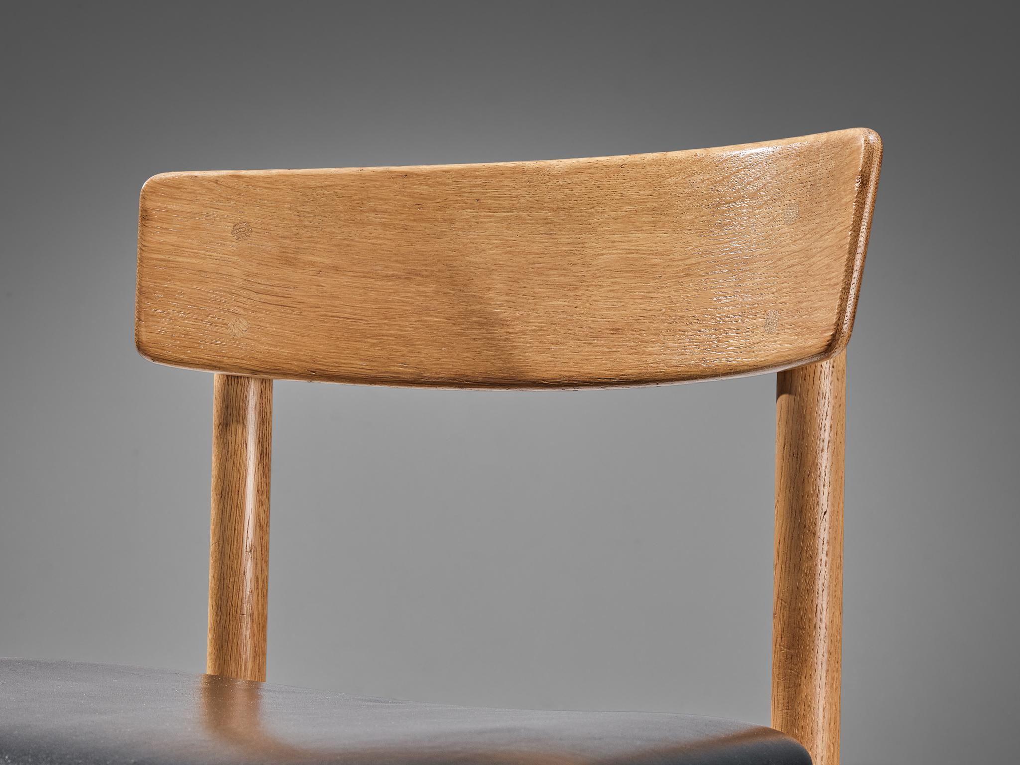 Leather Børge Mogensen for Karl Andersson Pair of Dining Chairs in Oak 