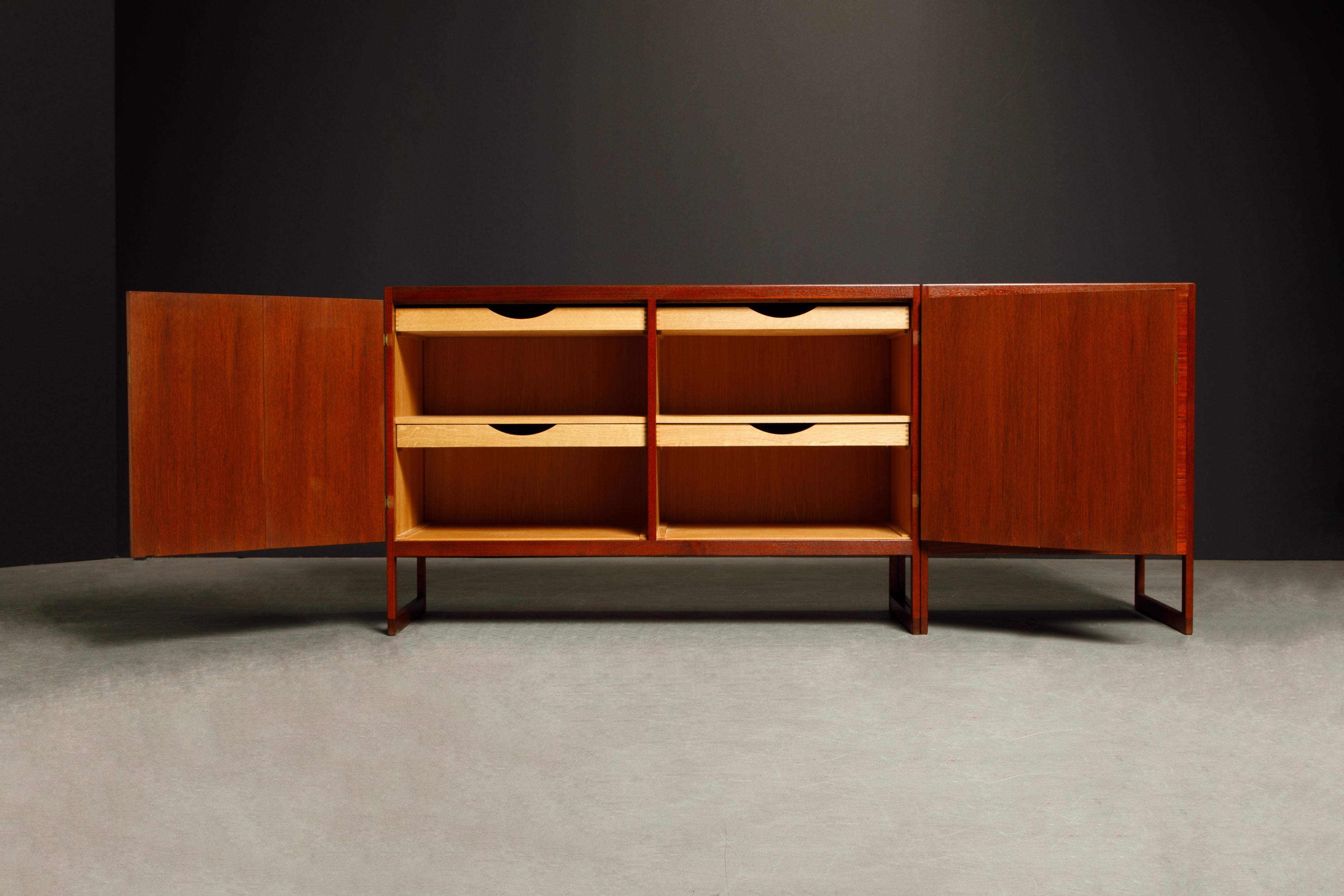 Scandinavian Modern Børge Mogensen for P. Lauritsen & Son Sideboard Cabinets, 1950s Denmark, Signed For Sale