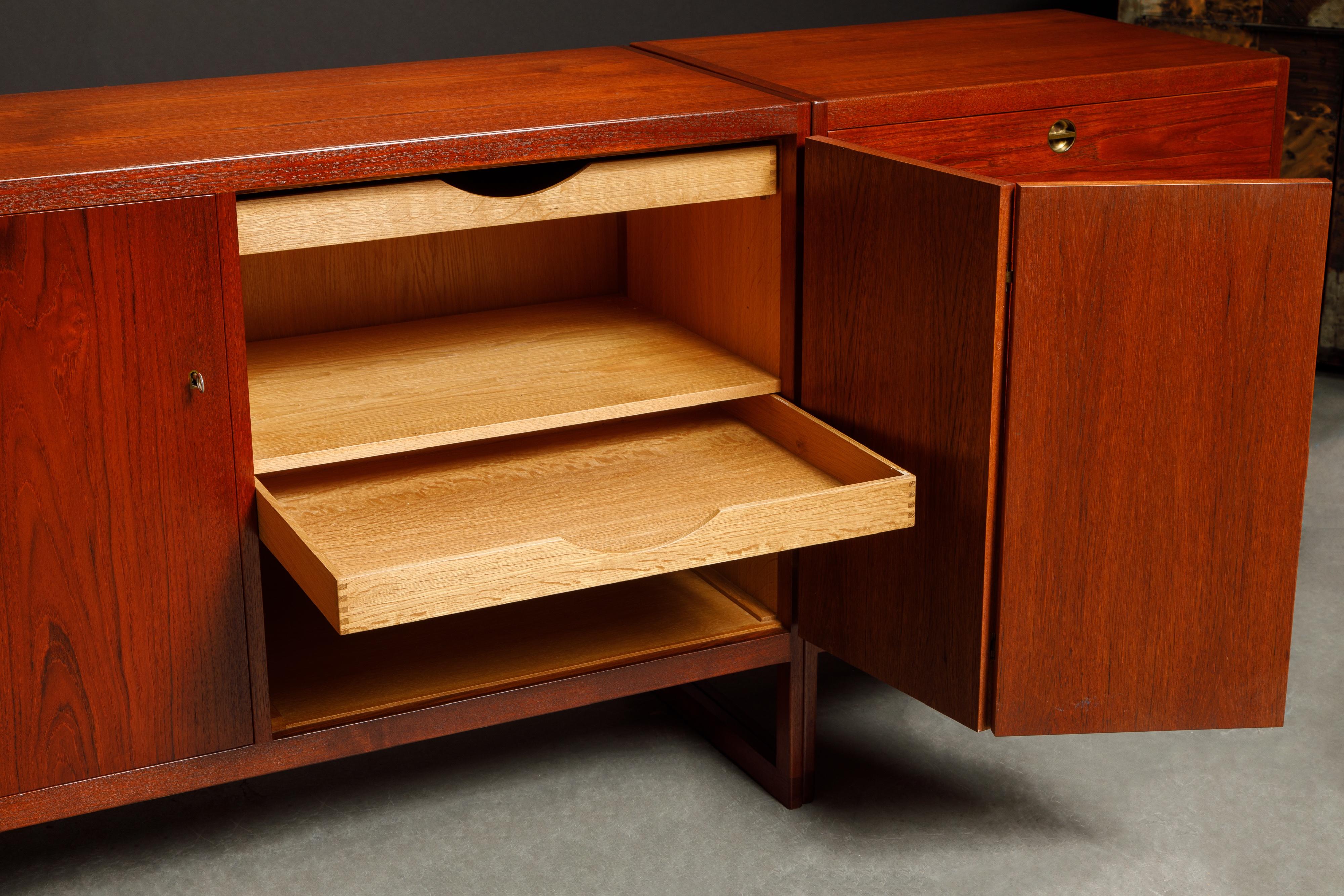 Børge Mogensen for P. Lauritsen & Son Sideboard Cabinets, 1950s Denmark, Signed In Excellent Condition For Sale In Los Angeles, CA