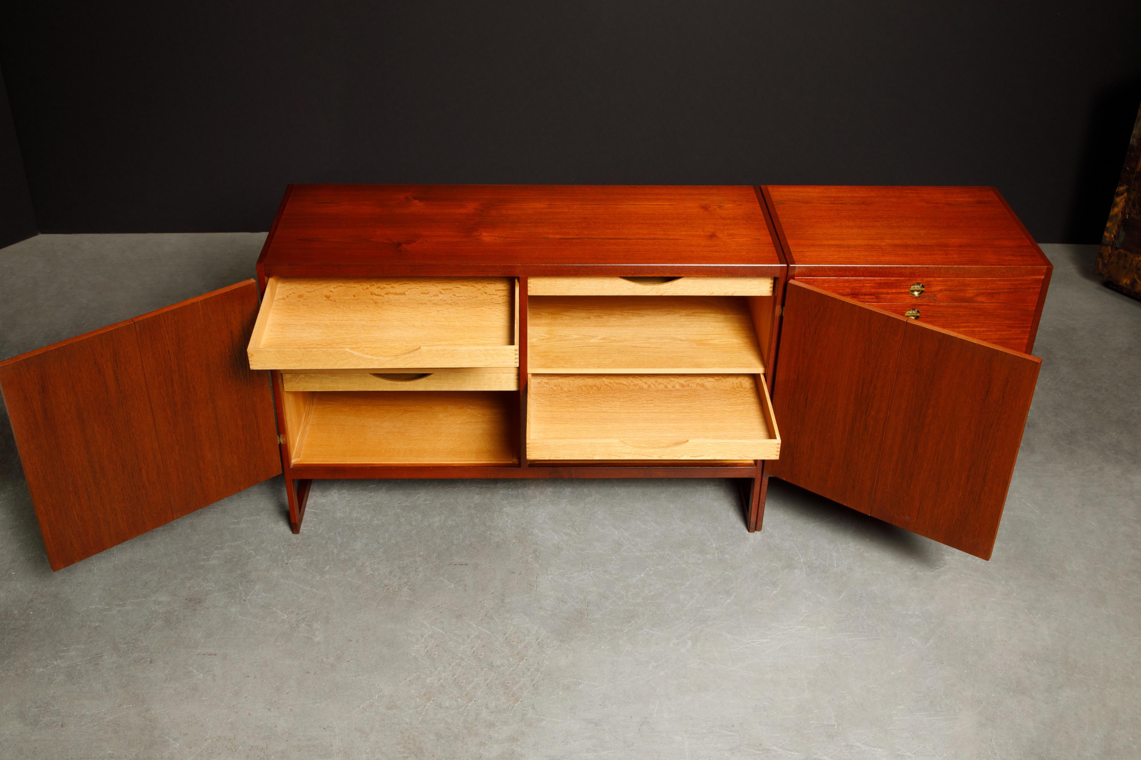 Mid-20th Century Børge Mogensen for P. Lauritsen & Son Sideboard Cabinets, 1950s Denmark, Signed For Sale