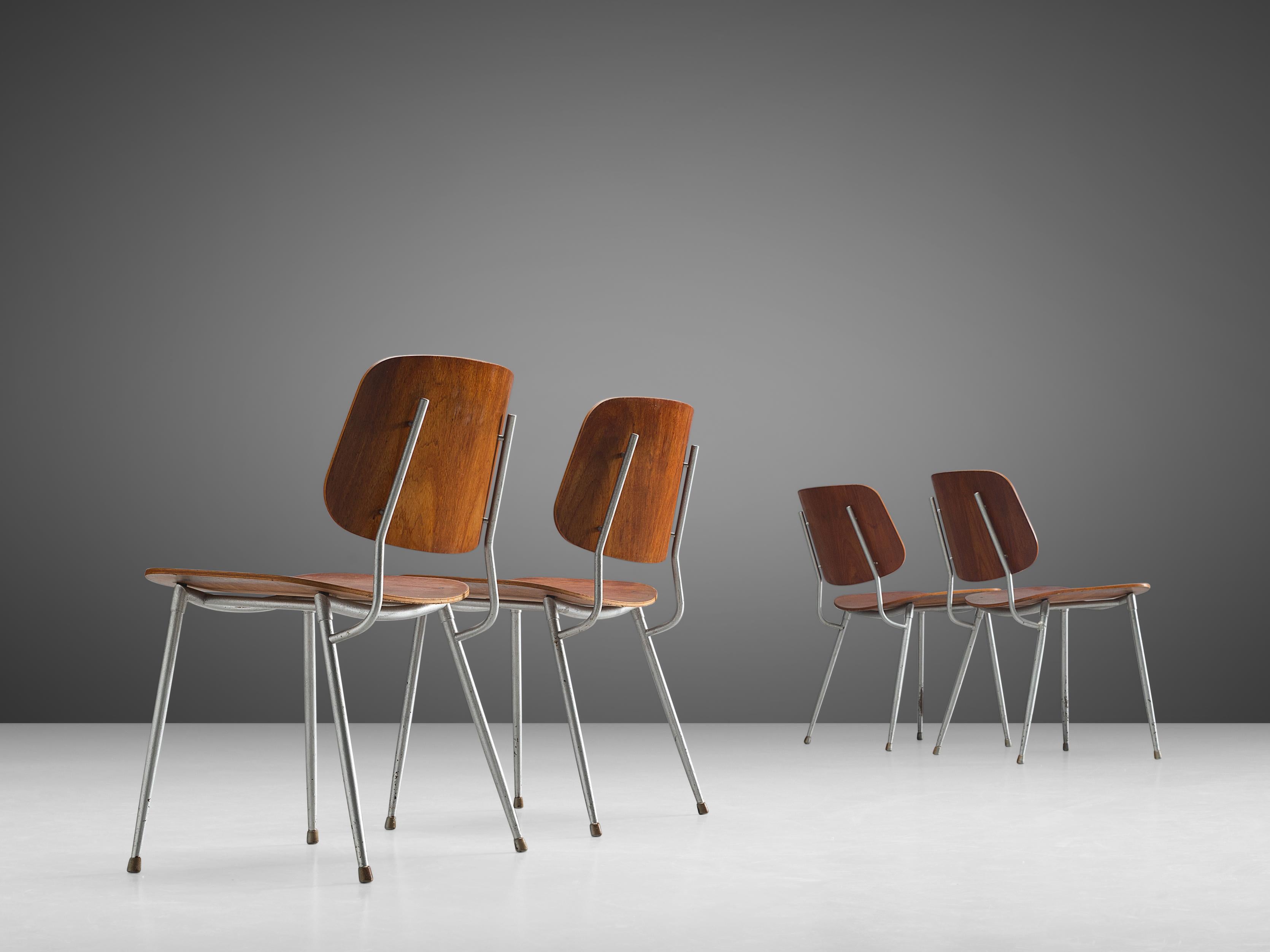 Mid-20th Century Børge Mogensen for Søborg Møbelfabrik Set of 4 Dining Chairs 201 in Teak