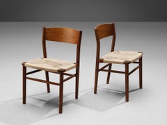 Paire de chaises de salle à manger Brge Mogensen pour Sborg Mbler en cordon de papier et teck