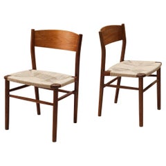 Børge Mogensen for Søborg Møbler Pair of Dining Chairs in Papercord and Teak 