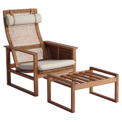 Børge Mogensen Highback Chair "Model 244" in Oak & Teak by Fredericia, 1957