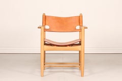 Børge Mogensen Hunting Chair 3238 Oak with Cognac Leather by Fredercia Furniture