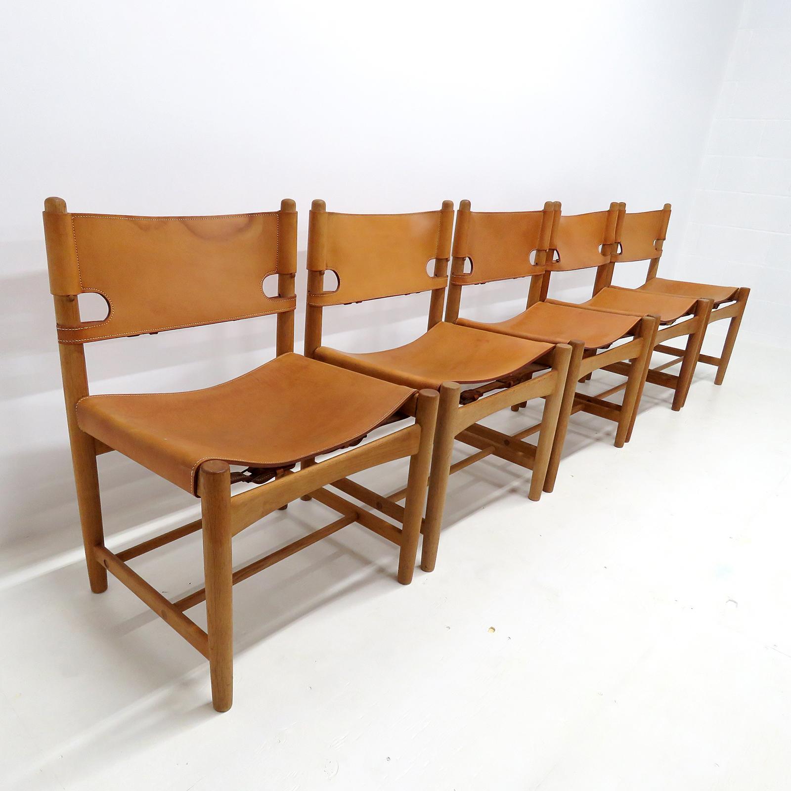 Leather Børge Mogensen 'Hunting' Chairs, Model 3237