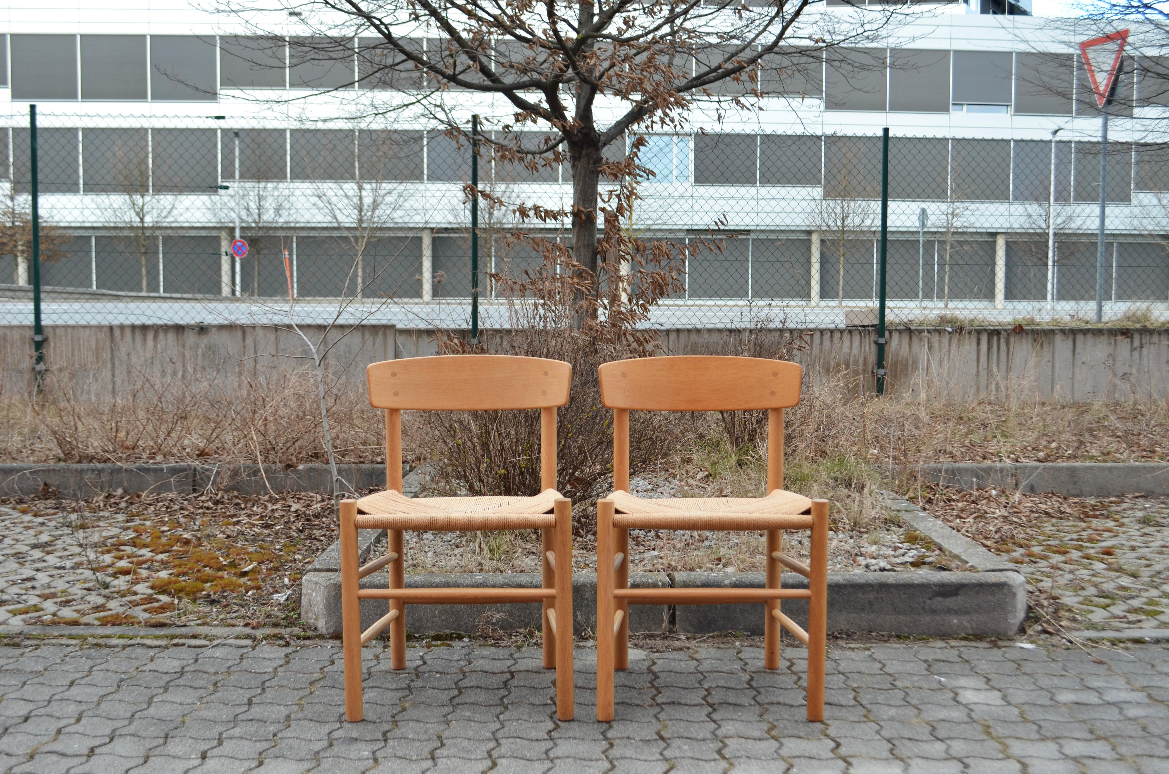 Børge Mogensen J39 Vintage Dining Oak Chair for Fdb Mobler Set of 2 11