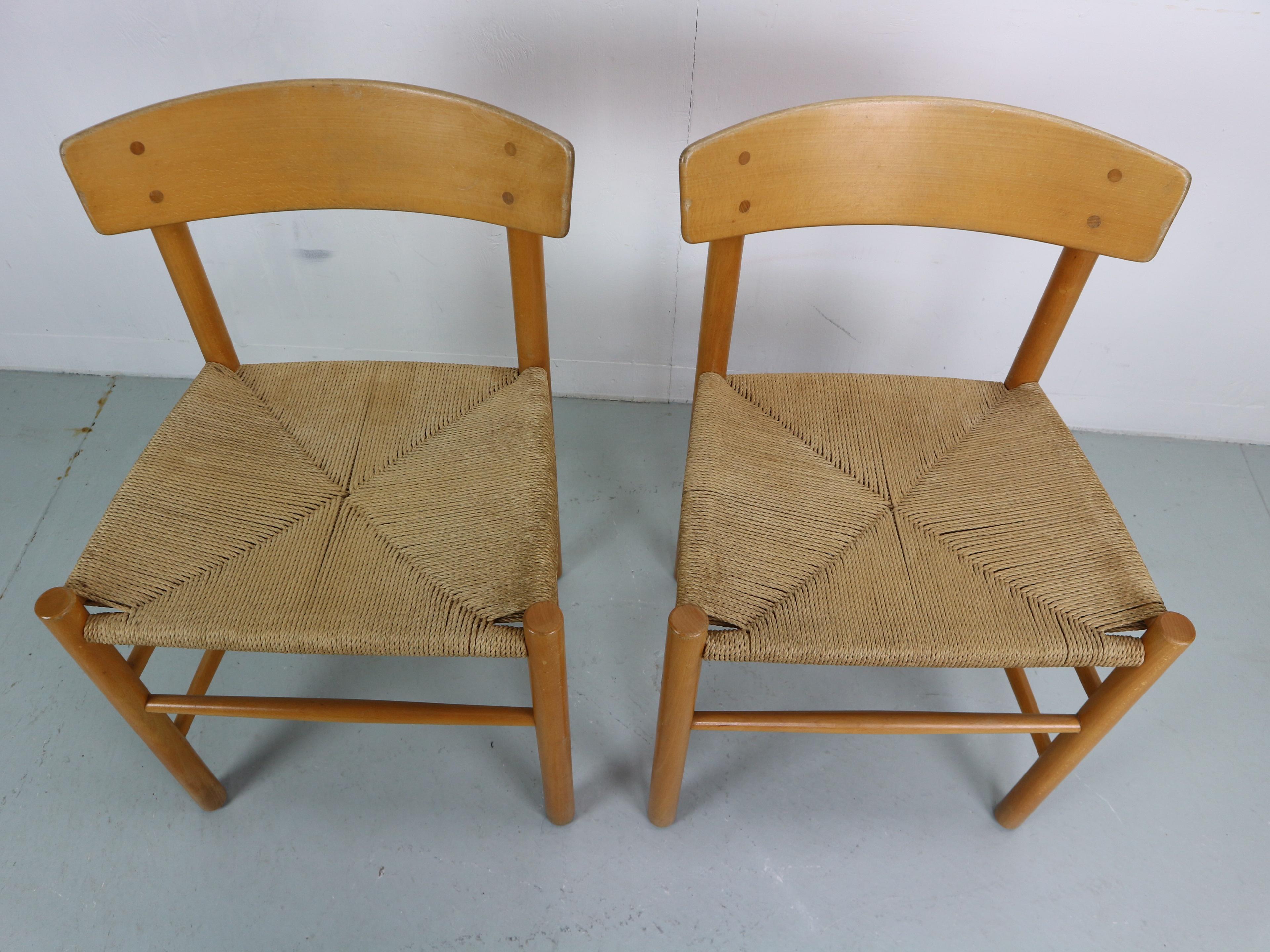 Mid-Century Modern Børge Mogensen J39 Vintage Dining Chair OAK Set of 2