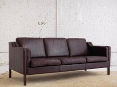 Børge Mogensen Leather 2213 Sofa for Stouby