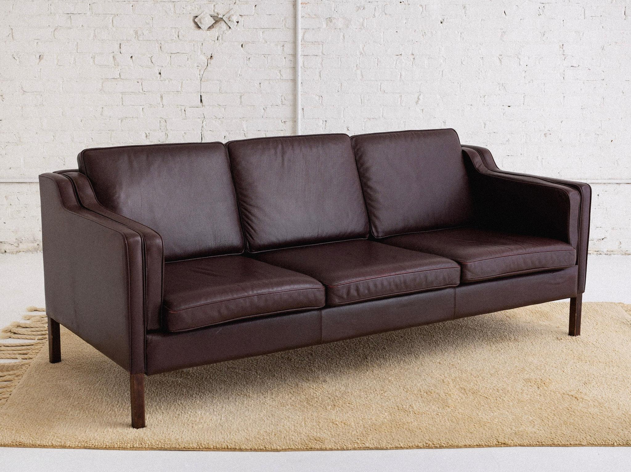 Modern Børge Mogensen Leather 2213 Sofa for Stouby