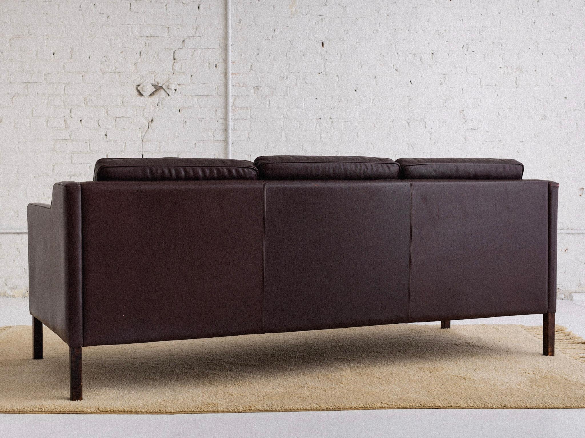 20th Century Børge Mogensen Leather 2213 Sofa for Stouby
