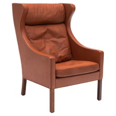 Børge Mogensen – Brown Leather Wingback Chair