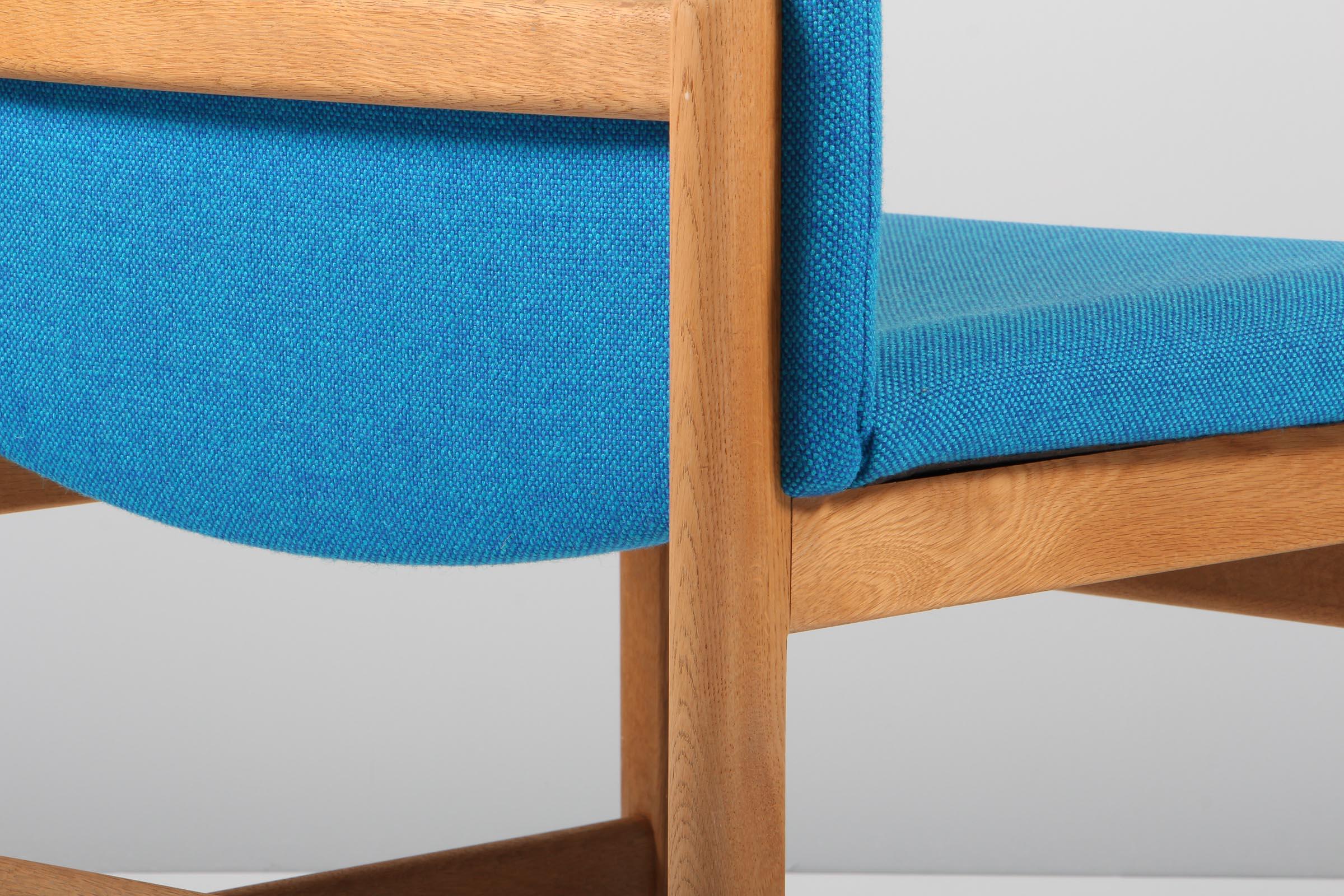 Wool Børge Mogensen Lounge Chair, Kvadrat Hallingdal, Oak, 1960s