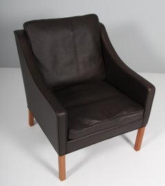 Børge Mogensen Model 2207 Lounge Chair in Teak & Aniline Leather