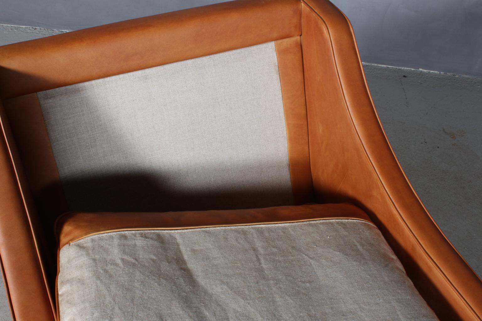 Leather Børge Mogensen Lounge Chair, Model 2207