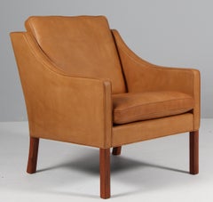 Børge Mogensen Lounge Chair Model 2207, Teak & Leather, 1960s
