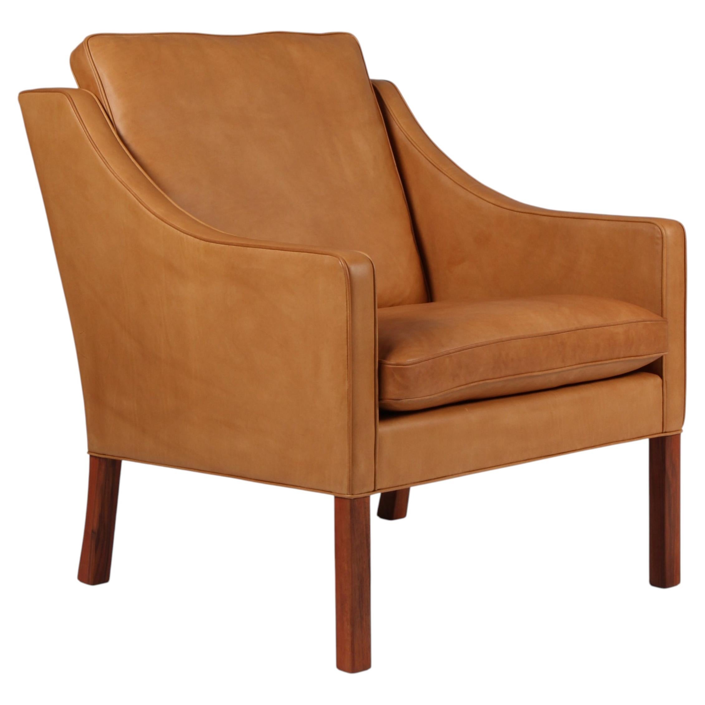 Børge Mogensen Lounge Chair Model 2207, Teak & Leather, 1960s