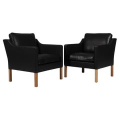 Børge Mogensen Lounge Chair, Model 2321, black full grain