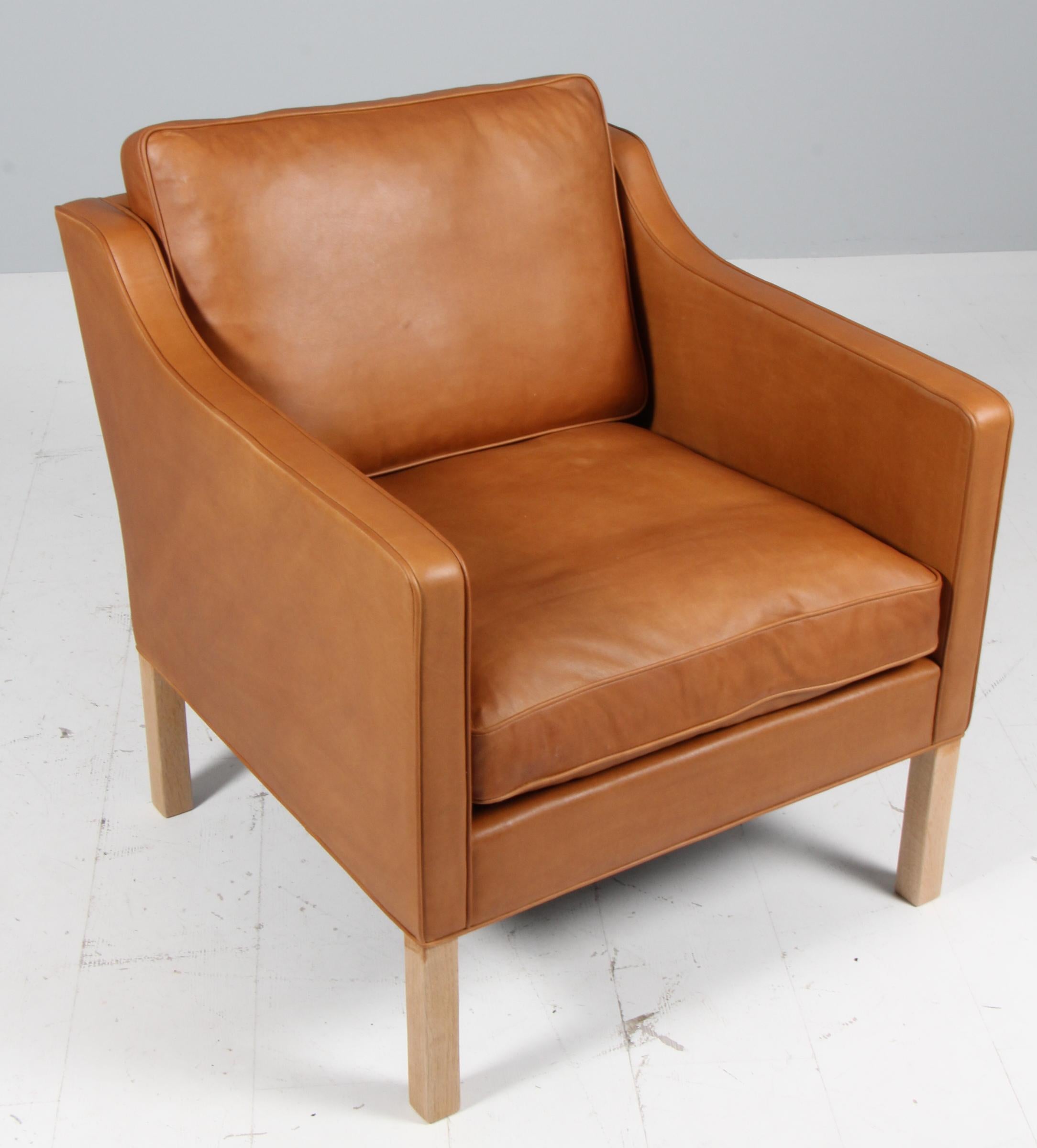 Silla de salón Børge Mogensen, Modelo 2321, plena flor coñac Escandinavo moderno en venta