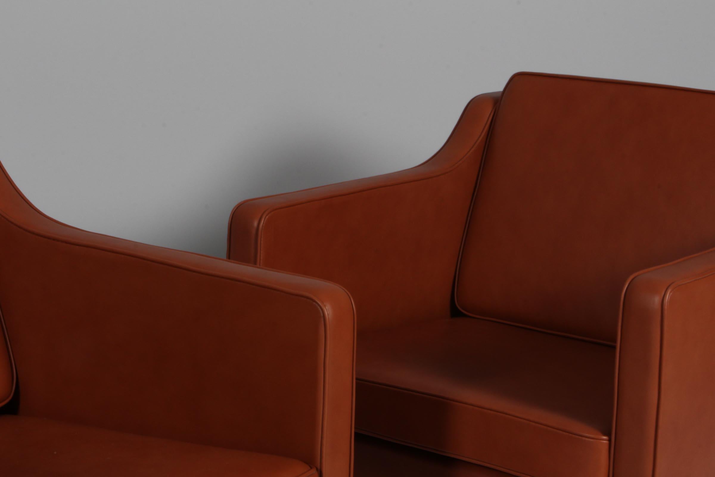 Danish Børge Mogensen Lounge Chair, Model 2321, cognac full grain For Sale
