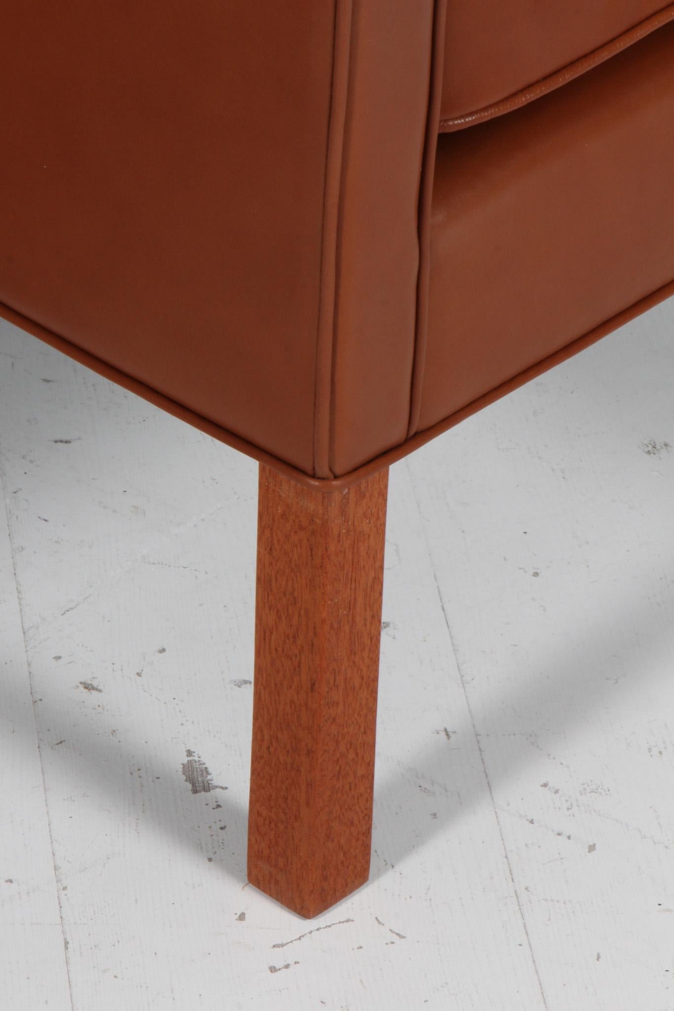 Danish Børge Mogensen Lounge Chair, Model 2321, cognac full grain