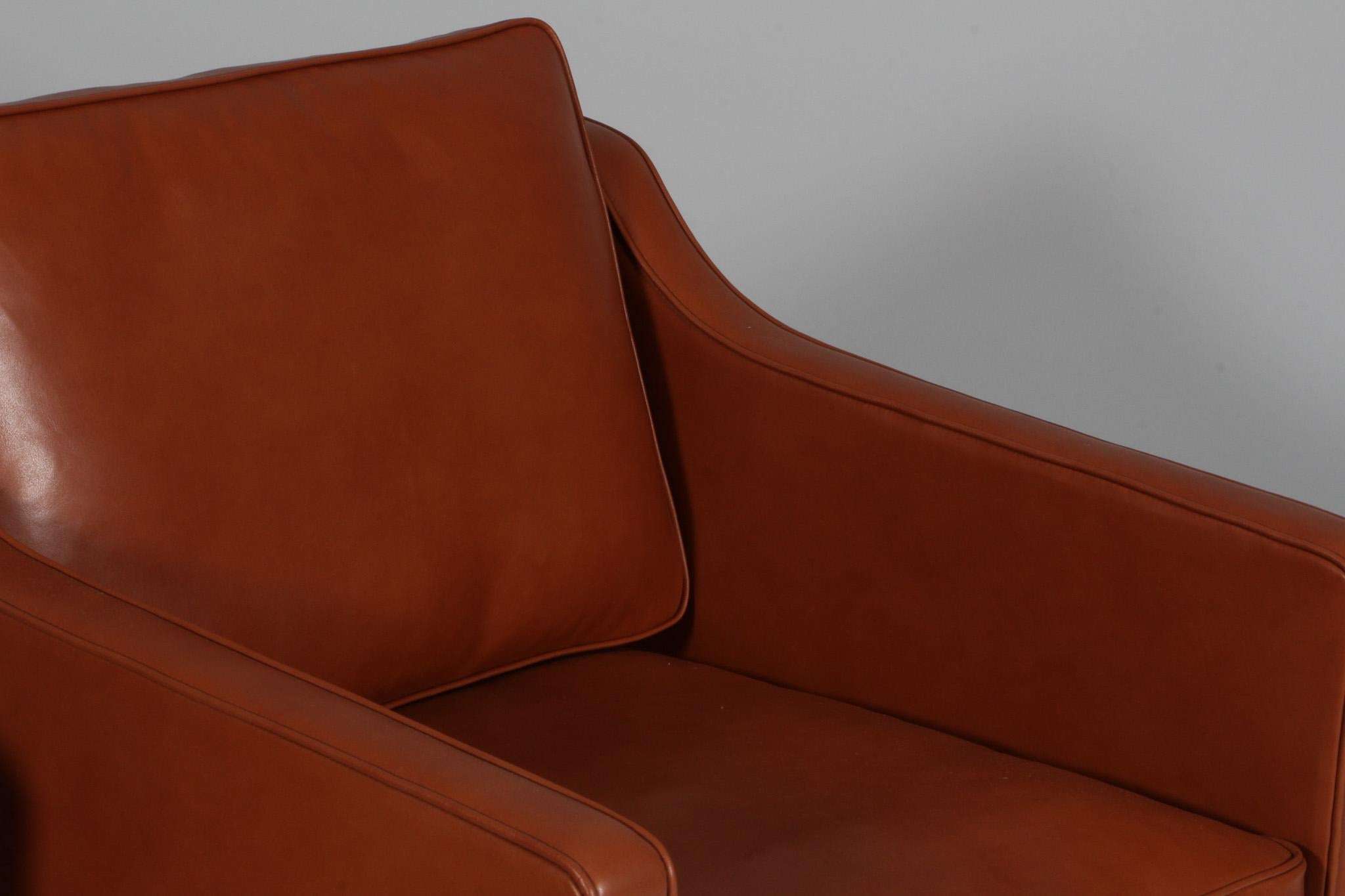 Børge Mogensen Lounge Chair, Model 2321, cognac full grain In Excellent Condition In Esbjerg, DK