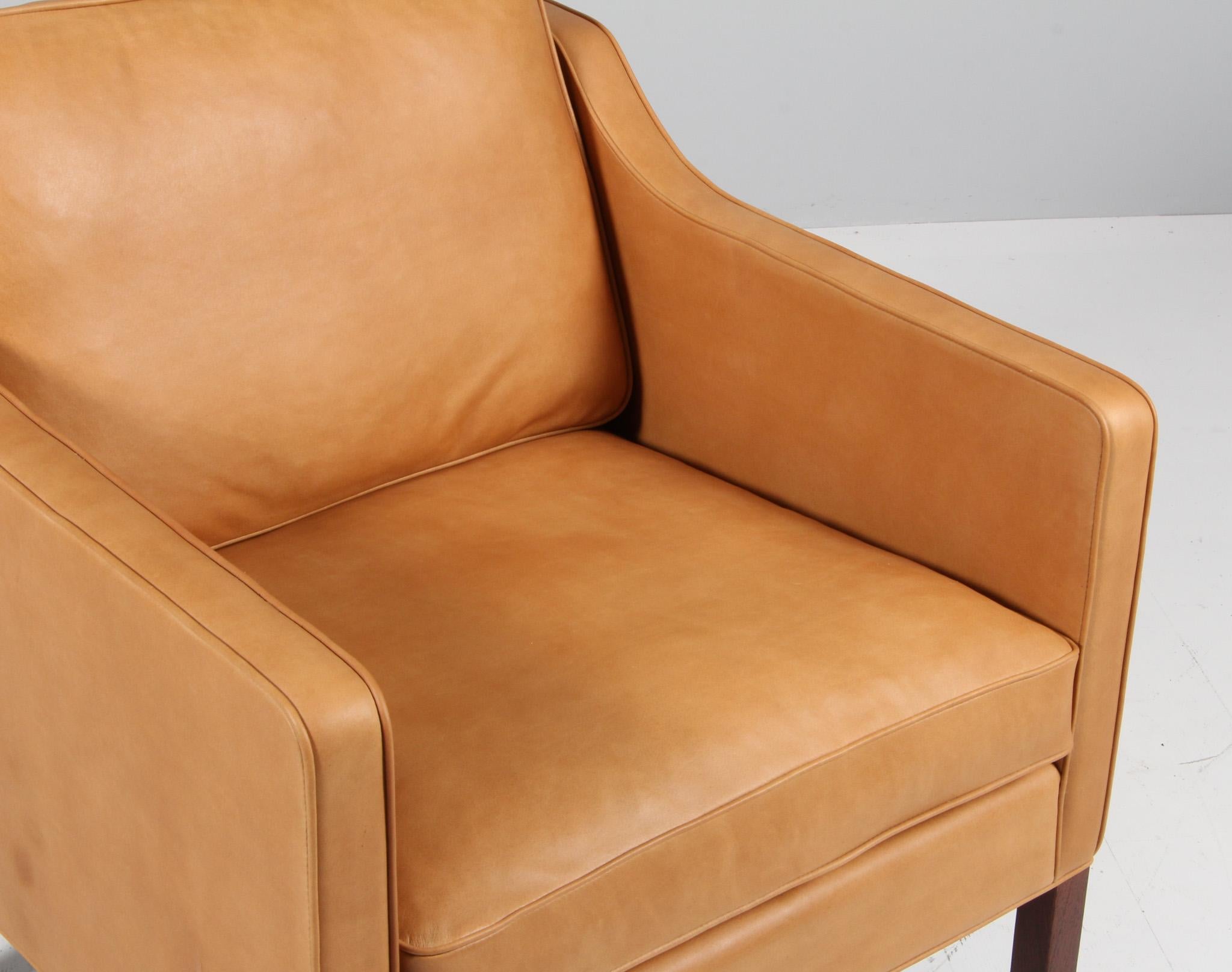Chaise longue Børge Mogensen, modèle 2321, cognac pleine fleur Excellent état - En vente à Esbjerg, DK