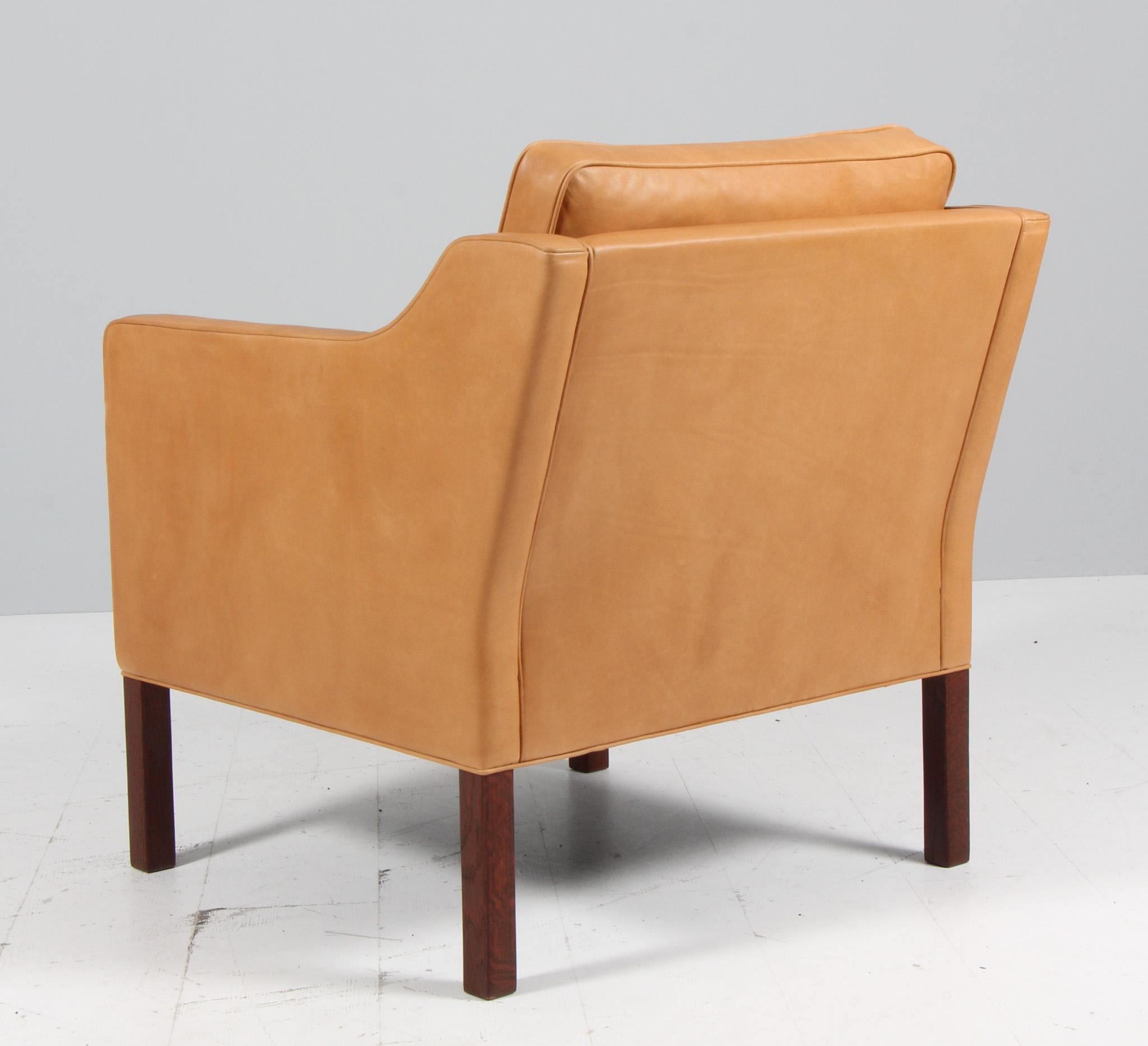 Milieu du XXe siècle Chaise longue Børge Mogensen, modèle 2321, cognac pleine fleur en vente