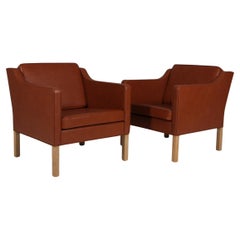 Børge Mogensen Lounge Chair, Modell 2321, cognac full grain