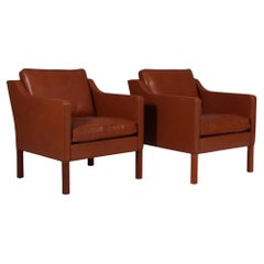 Børge Mogensen Lounge Chair, Model 2321, cognac full grain