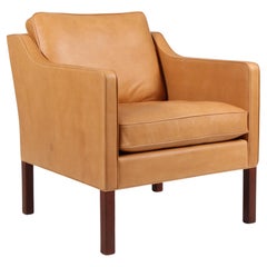 Børge Mogensen Lounge Chair, Modell 2321, cognac full grain
