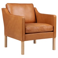 Børge Mogensen Lounge Chair, Model 2321, cognac full grain