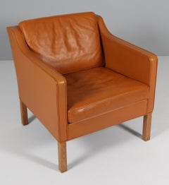 Børge Mogensen Lounge Chair, Model 2321, original cognac leather