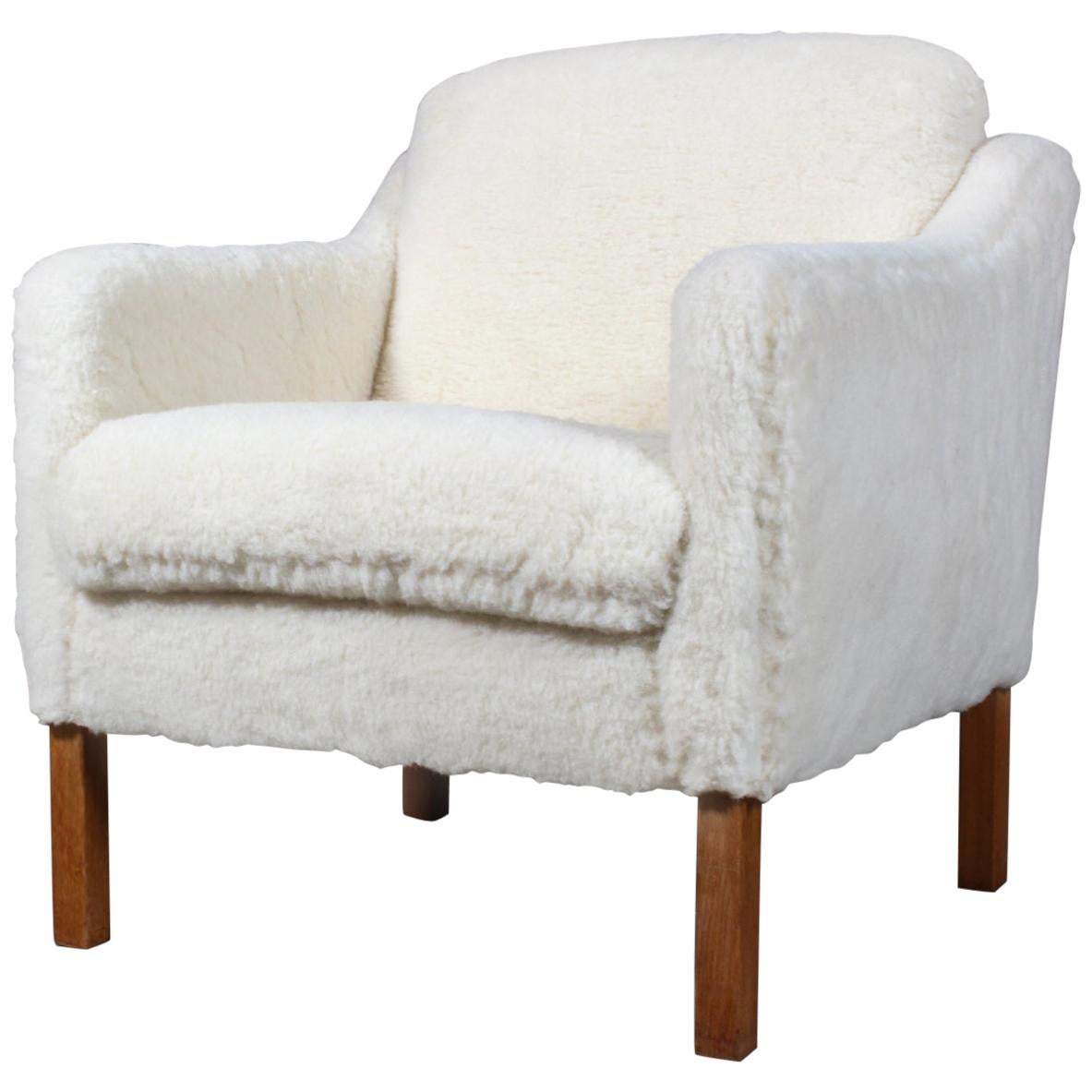 Børge Mogensen Lounge Chair, Model 2321, Sheepwool