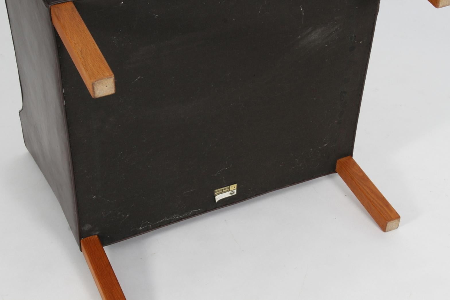 Børge Mogensen Lounge Chair, Model 2421, Dark Brown Original Leather 1
