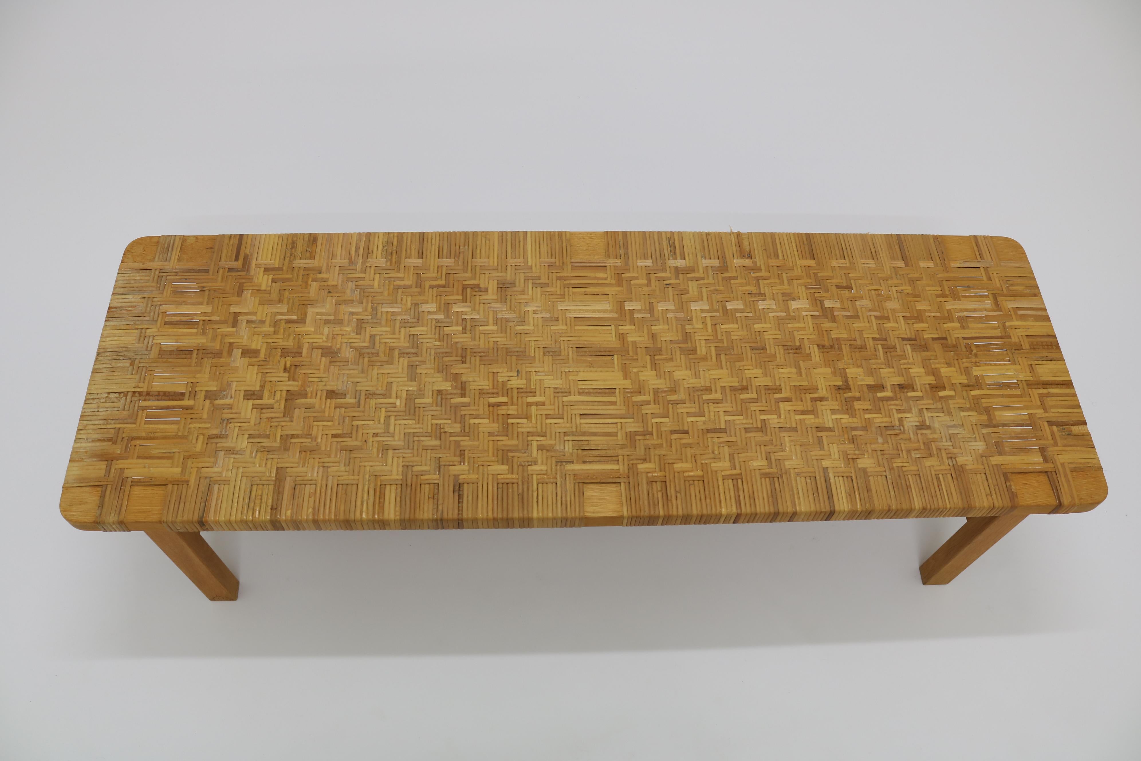 Danish Børge Mogensen Mid-Century Modern Bench/side table in Oak and Cane, Model 5272