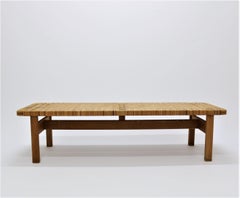 Børge Mogensen Mid-Century Modern Bench/Table in Oak and Cane, Model 5272
