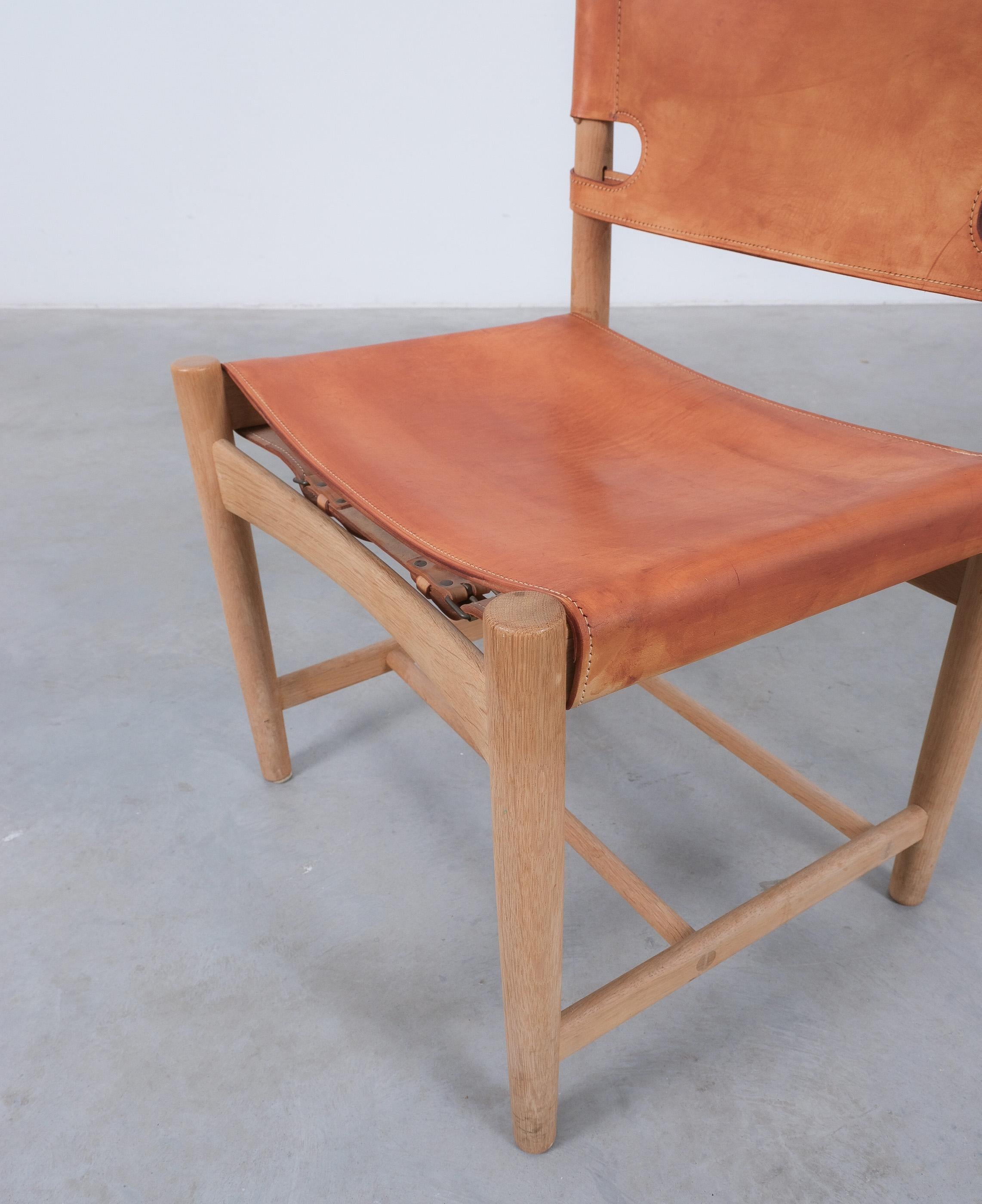 Børge Mogensen mod. 3238 Dining Oak Leather Chairs Denmark, 1970 For Sale 6