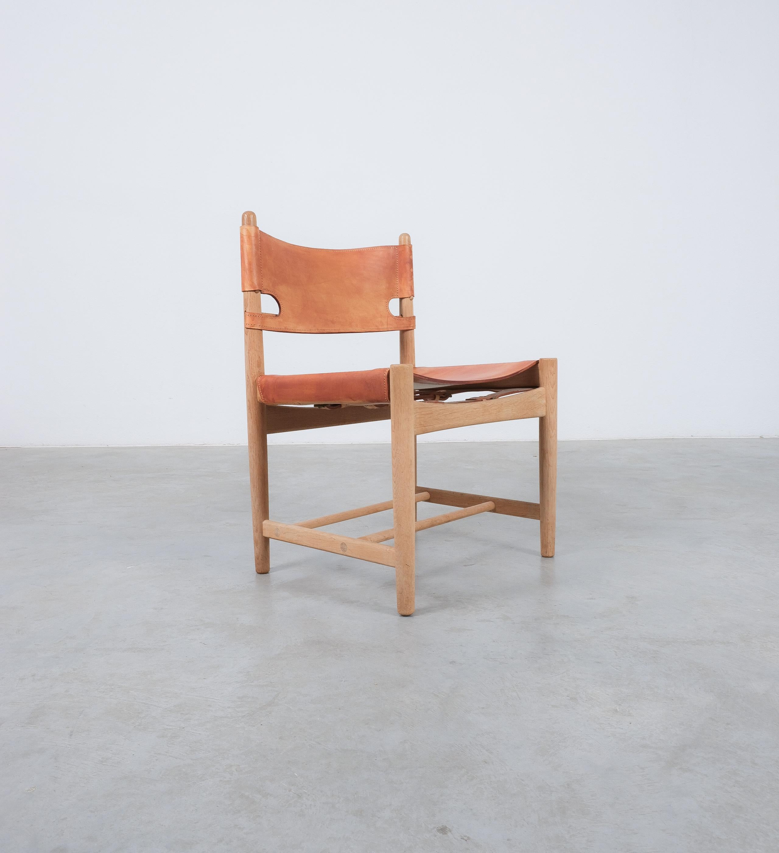 Danish Børge Mogensen mod. 3238 Dining Oak Leather Chairs Denmark, 1970 For Sale