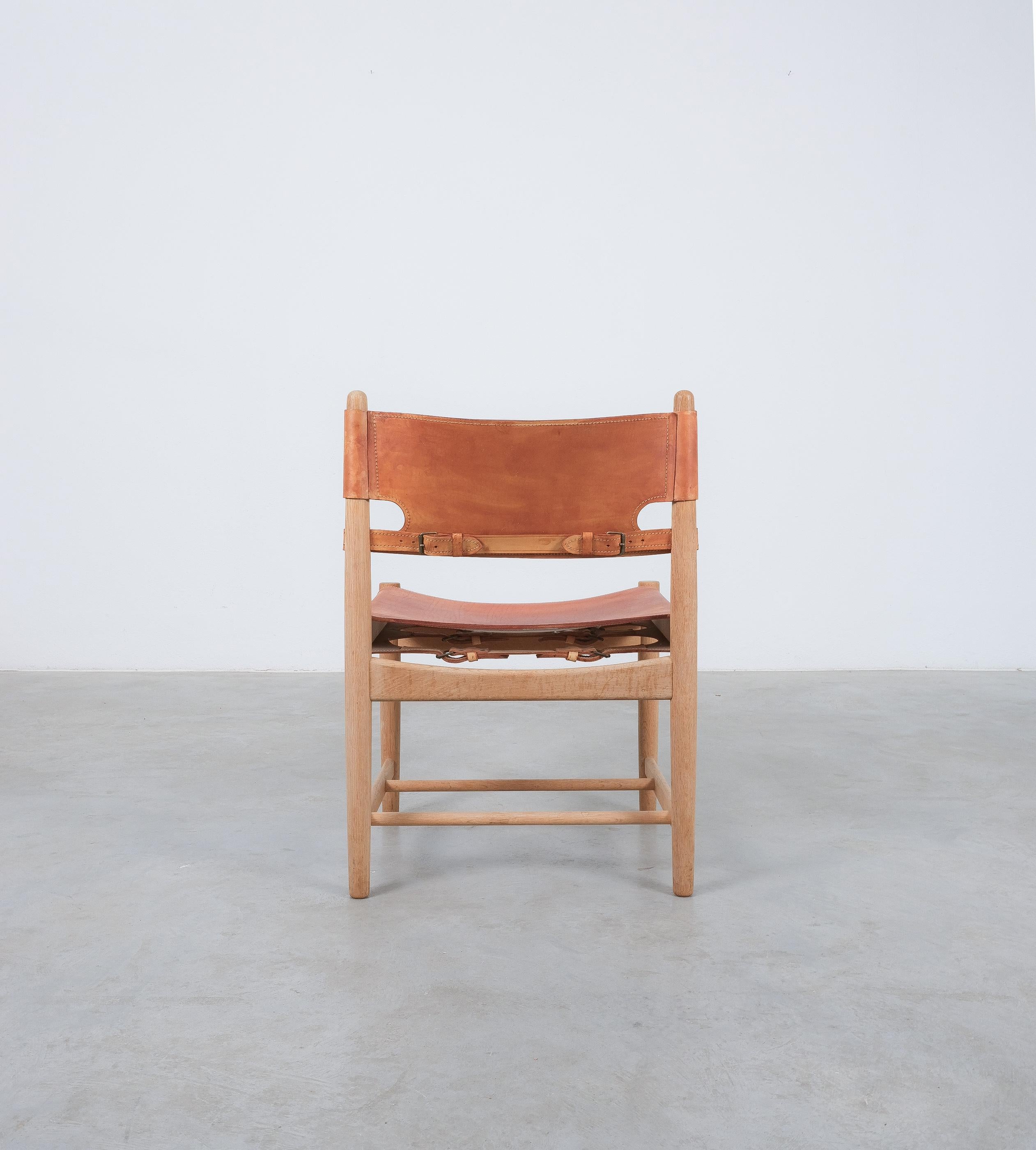 Late 20th Century Børge Mogensen mod. 3238 Dining Oak Leather Chairs Denmark, 1970 For Sale