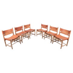 Børge Mogensen mod. 3238 Dinning Safari Chairs for Fredericia Furniture, 1970