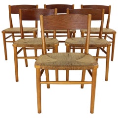 Set di 6 sedie da sala da pranzo "Model 157" di Børge Mogensen per Søborg Møbler, 1950